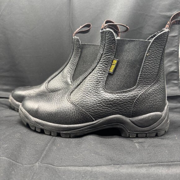 Brahma Oakland Sz 7.5 Black Leather Steel Toe Work Boots Oil Slip Resistant main image 6